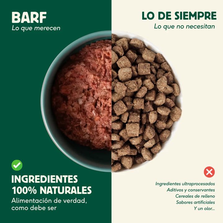 Menú BARF grande de pavo con verduras para perros