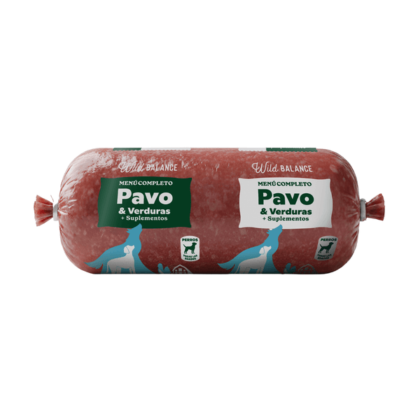 Menú BARF grande de pavo con verduras para perros