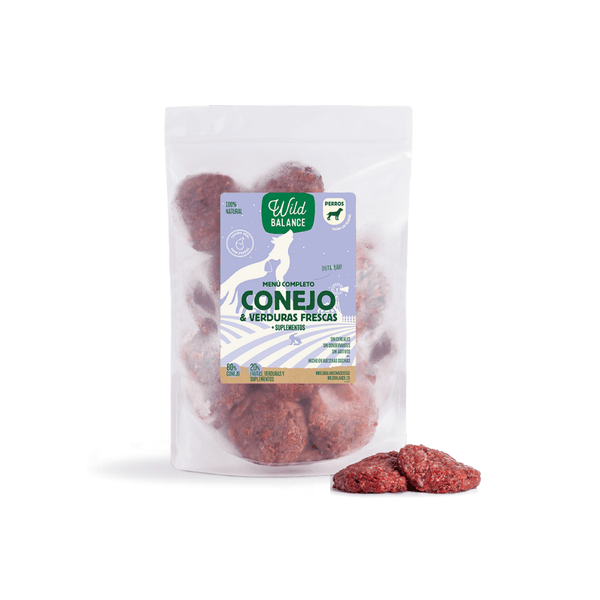 Menú BARF de Conejo con verduras frescas para perros