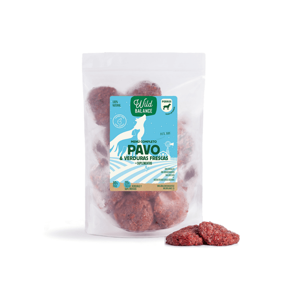 Menú BARF de Pavo con verduras frescas para perros