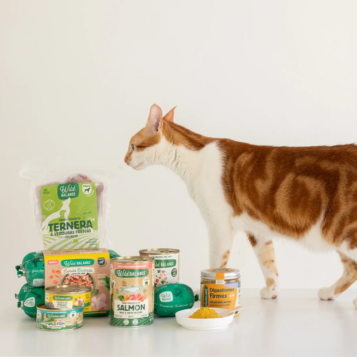 menu BARF de ternera y verduras para gatos