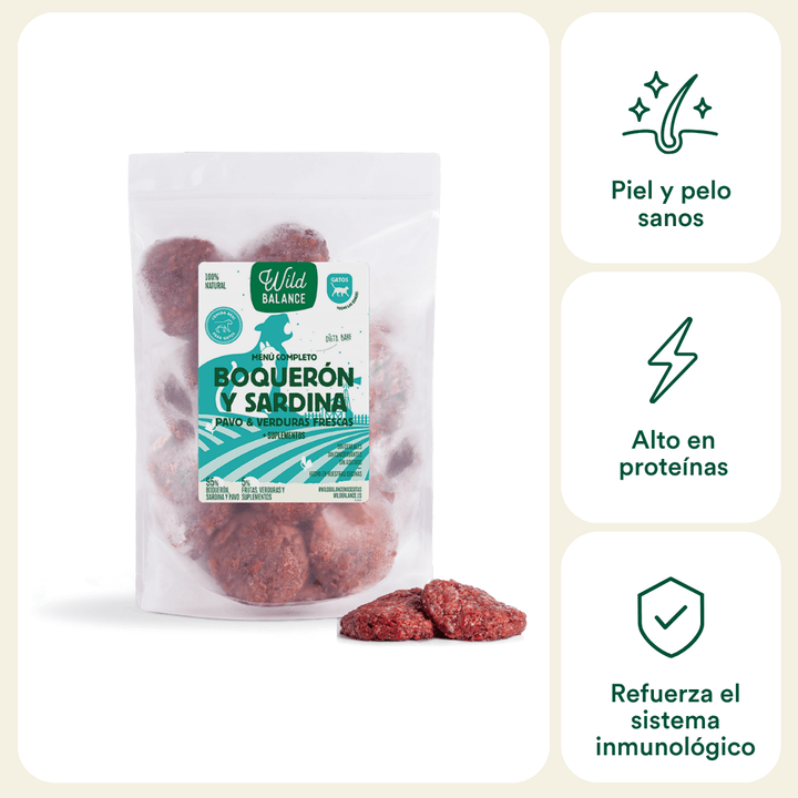 menú BARF boquerón y sardina para gatos