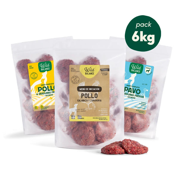 pack menú BARF iniciación para perros