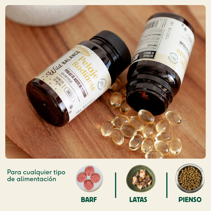 PELAJE RADIANTE Cápsulas Omega 3 de aceite de pescado-Wild Balance