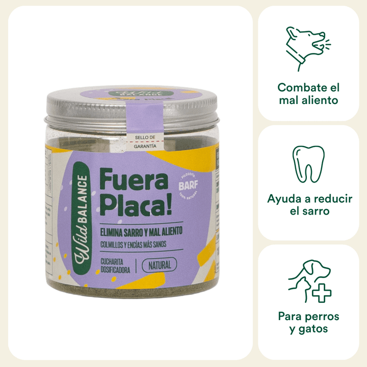 FUERA PLACA! Suplemento para eliminar el sarro y el mal aliento-Wild Balance