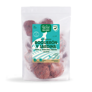 Menú BARF de Boquerón y Sardina con verduras frescas para perros