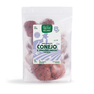 Menú BARF de Conejo con verduras frescas para gatos