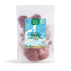 Menú BARF de Pavo con verduras frescas para perros