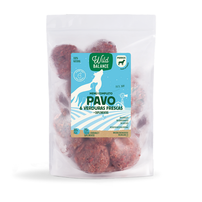 Menú BARF de Pavo con verduras frescas para perros — 1kg